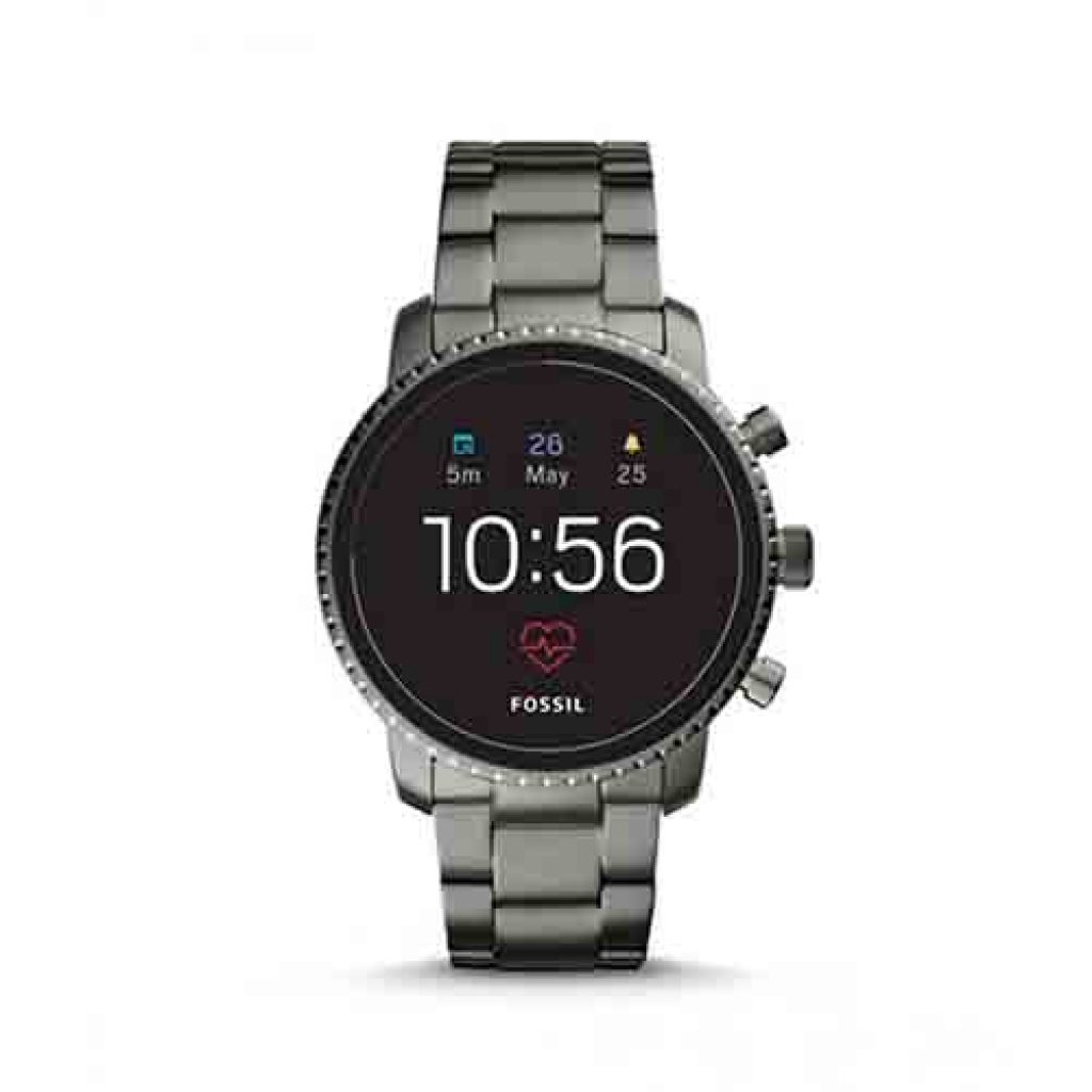 fossil q explorist gen 4 smartwatch smoke stainless steel
